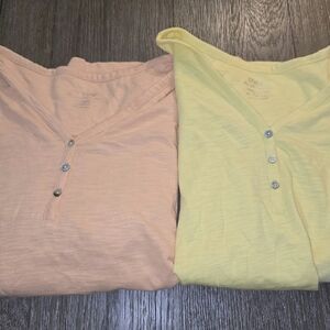 Chico's Sz. Medium Peach/yellow Tshirt Bundle